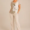 Kav26116-03-fullbody Kalisson beige printed cotton top with artistic illustration