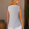 Kav26122-01-front Kalisson Sleeveless Polka Dot Top