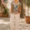 Kav26124-05-lifestyle Kav26124-05-lifestyle Kalisson Printed Cotton Top