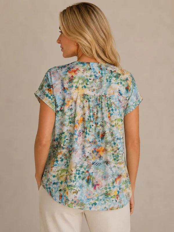 Kav26143-02-back Kav26143-02-back Kalisson Abstract Print Cotton Blouse
