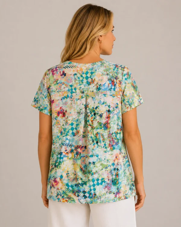Kav26159-02-back Kalisson multicolour abstract cotton V-neck top