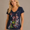 Kav2621-01-front Kalisson Navy Floral Cotton Top