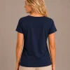 Kav2621-02-back Kalisson Navy Floral Cotton Top