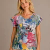 Kav2623-01-front Kalisson colourful abstract print top