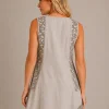 Kav2633-02-back Kalisson Taupe Linen Blend Dress