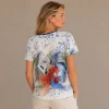 Kav2657-02-back Kalisson Cream Abstract Print Cotton T-Shirt
