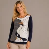 Kav2661-01-front Kalisson Navy Graphic Cotton Top