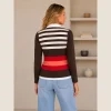 Kalisson Brown Stripe Zip Top