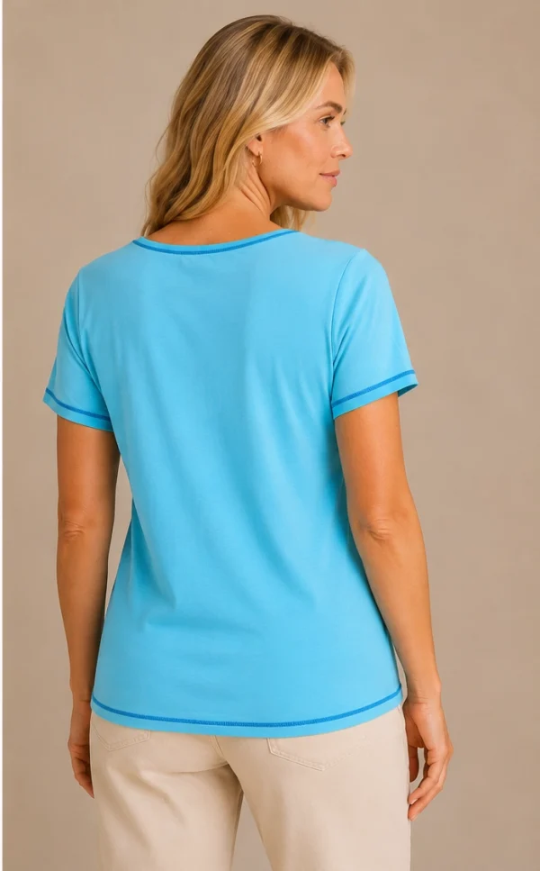 Kalisson Turquoise Cotton T-Shirt