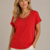 KAV2690 Kalisson Red Cotton Top
