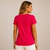 4DC77B3A-D28D-4850-9AC8-F1119B567A4F Kalisson pink floral cotton t-shirt with floral front print.
