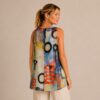 Kalisson floral print cotton T-shirt with decorative applique