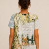 731C2B15-62BA-42A8-80A2-4403D0405792 Kalisson Green Abstract Print Cotton T-Shirt