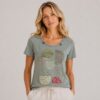 7CF5B141-7471-4E68-9C6D-0FA911F45349 Kalisson green cotton printed T-shirt