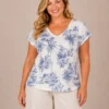 BAGV2604-01-front-upperbody Bagoraz cotton palm print t-shirt beige blue