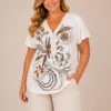 BAGV2605-01-front White Floral Cotton Top Plus Size