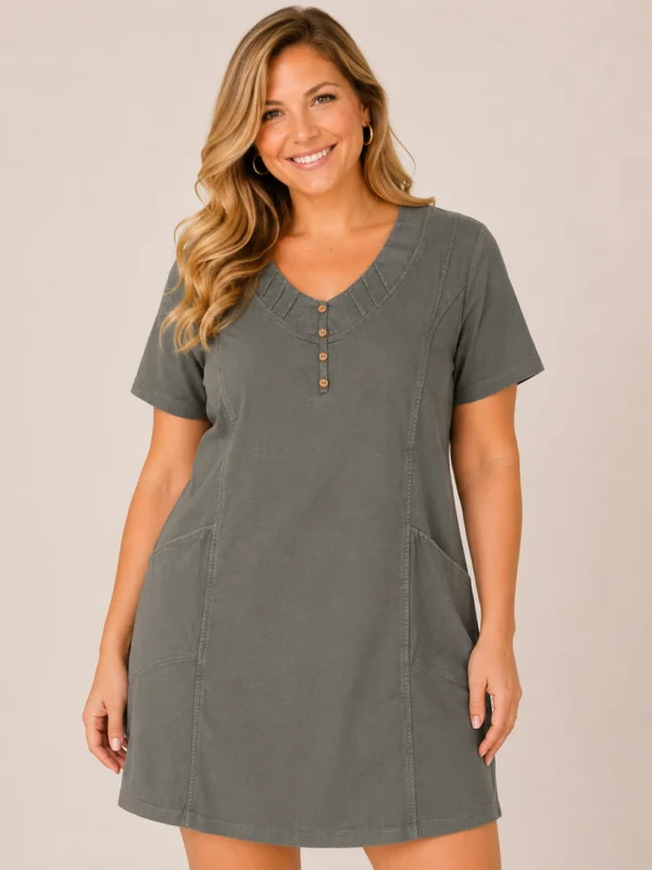 Bagoraz plus size linen cotton dress khaki