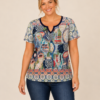 BAGV261133-01 Bagoraz printed polyester plus size top multicolour