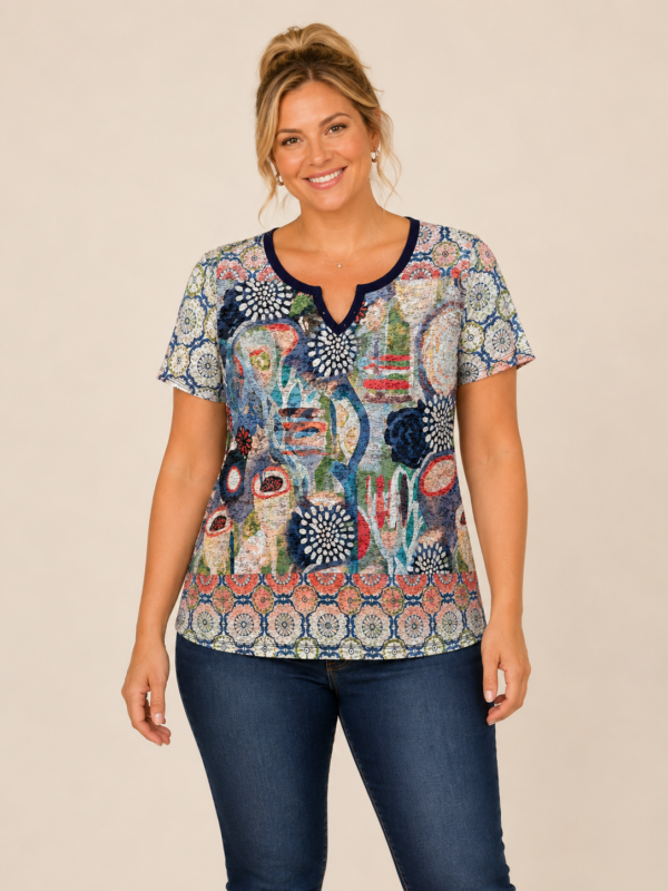 Bagoraz printed polyester plus size top multicolour
