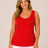 BAGV2618-01-upperbody Bagoraz plus size red cotton top