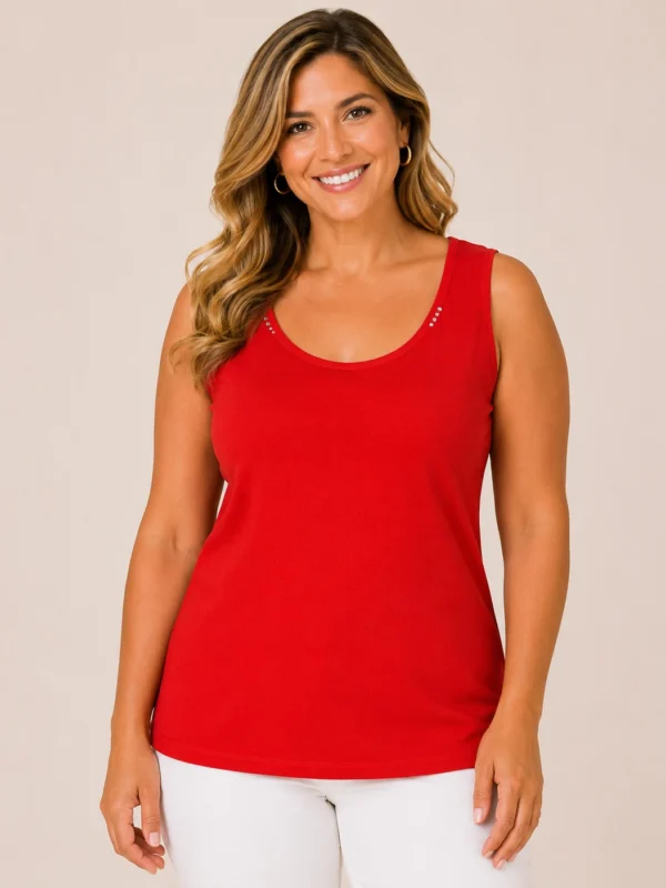 Bagoraz plus size red cotton top