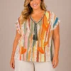 BAGV2621-01-upperbody Bagoraz plus size multicolor printed tunic