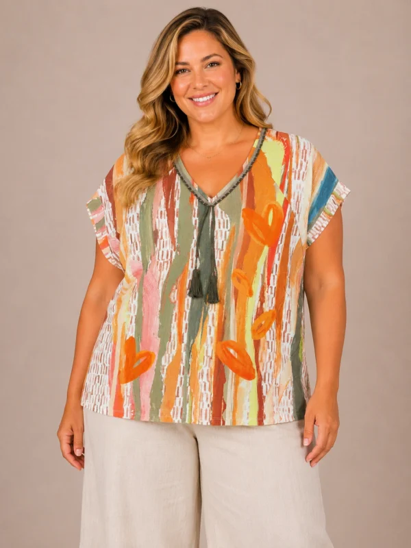 Bagoraz plus size multicolor printed tunic