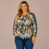 BAGV2629-01-front Bagoraz plus size printed belted jacket