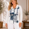 BAGV2630-01-front Bagoraz plus size cotton zip jacket white