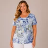 BAGV2632-01-front-upperbody Bagoraz plus size blue abstract print top