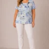 BAGV2632-03-full-body Bagoraz plus size blue abstract print top