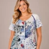BAGV2654-01-front-upperbody Bagoraz plus size abstract print top blue white