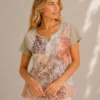 KAV26146-01-upperbody Kalisson floral patchwork cotton viscose top in beige and coral tones