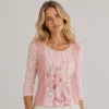 KAV26171-01-front-upperbody Kalisson pink cotton lace detail top