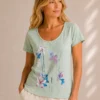 Kalisson sage green cotton linen t-shirt