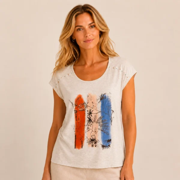 KAV26183-01-front-34 Kalisson cotton printed t-shirt with artistic front print