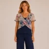 KAV26186-01-front-upperbody Kalisson floral lace overlay top navy