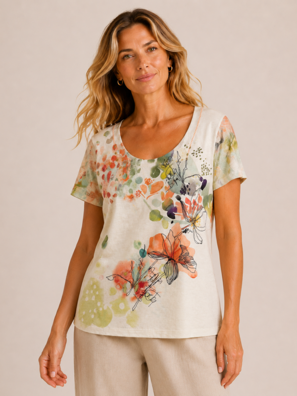Kalisson floral print cotton top