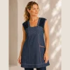 Kalisson blue denim tunic dress with contrast panel details