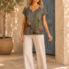 KAV2625-01-upperbody-c1 Kalisson safari print cotton top