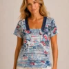 KAV26261-01-front Kalisson butterfly print cotton top