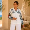 KAV263-01-upperbody-front Kalisson printed zip jacket white multicolour