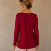 KAV2642-02-back Kalisson Floral Print Long Sleeve Top