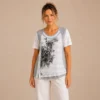 KAV2643-01-front Kalisson Grey Floral Print Top