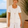 KAV2651-01-front Kalisson beige viscose layered top