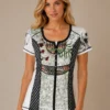 KAV2660-01-upperbody Kalisson cotton printed top white and black