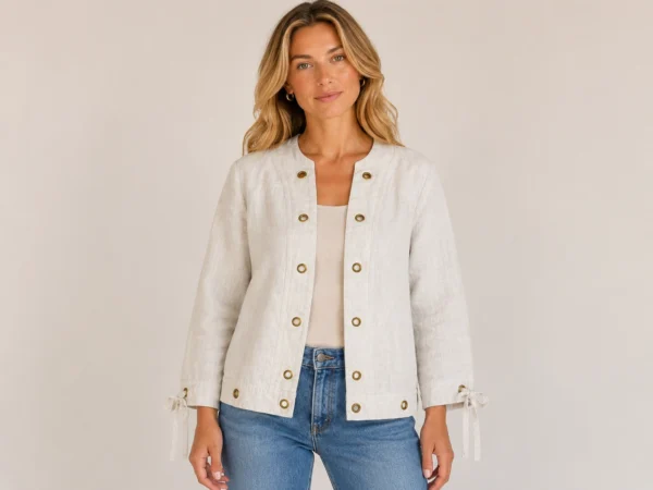 KAV2662-01 Kalisson linen cotton jacket beige