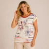 KAV266616-01-front-upperbody Printed Viscose Top multicolour floral print by Kalisson