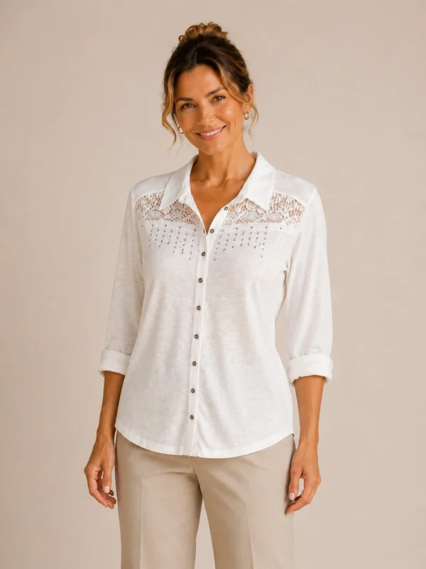 Kalisson white linen shirt for women