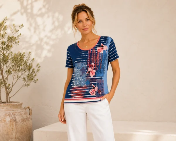 KAV2685-01-upperbody-M2 Kalisson navy floral cotton top